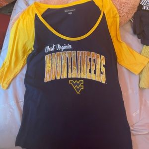 WVU Mountaineers 3/4 Length Sleeve Shirt